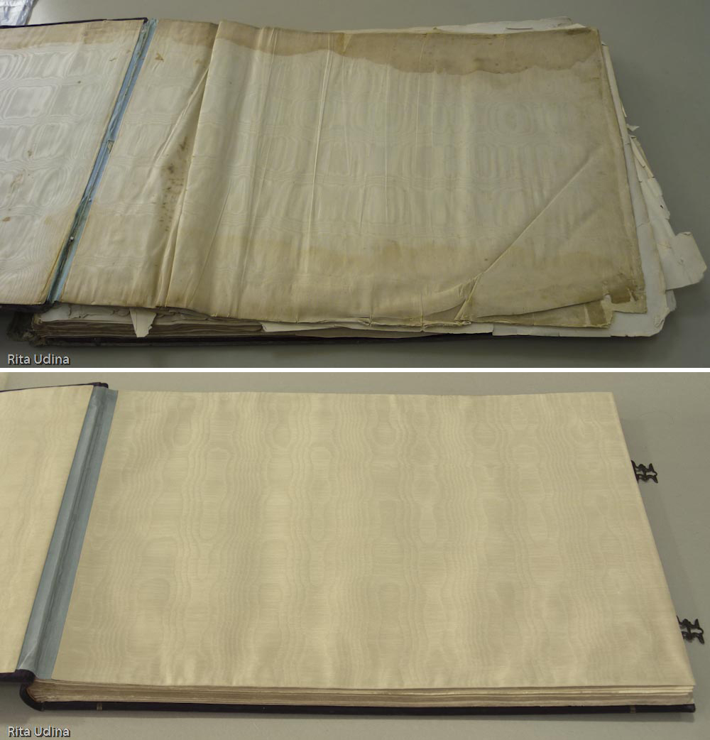 Moiré silk flyleaf